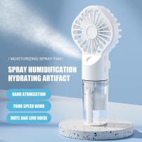 FGNS Mini Ventilador de mano con agua, Ventilador  Portátil nebulizador, humidificación silenciosa, Mini Ventilador de mano Recargable Cuatro velocidades del Viento con pulverización Agua para Exteriores, Oficina, Campamento - details 1