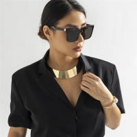 Collar Gargantúa De Metal Exagerado Para Mujer Cadena Ancha Y Suave En Color Oro Estilo Punk Bijoux Steampunk Joyería De Moda Para Fiesta - details 2