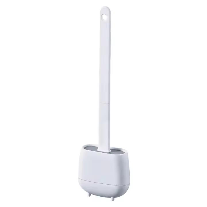 Escobilla para Inodoro WELL HOME MOBILIARIO & DECORACIÓN con Mango Antideslizante y Soporte de Secado Rápido - Blanco - 1