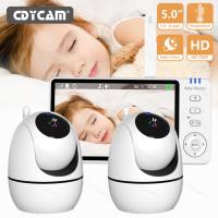 Monitor De Video Para Bebé Con Cámara PTZ 5 Pulgadas 2.4G Seguridad Doméstica Pantalla LCD Temperatura Monitorización Alarma De Llorido Compatible Con EU AU UK Plug - details 0