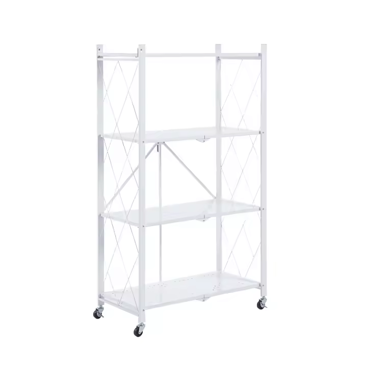 CATTERHOUSE Estantería Metálica Plegable CATTERHOUSE Kim 122 - 71,5x36x122,5 cm Estantería de Almacenaje Color Blanco co - 1