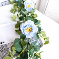 Rosa De Seda 180cm Flores Artificiales Con Hojas De Eucalipto Vínculos Para Decoración De Hogar Navidad Bodas Arreglo De Mesa Jardín - details 5