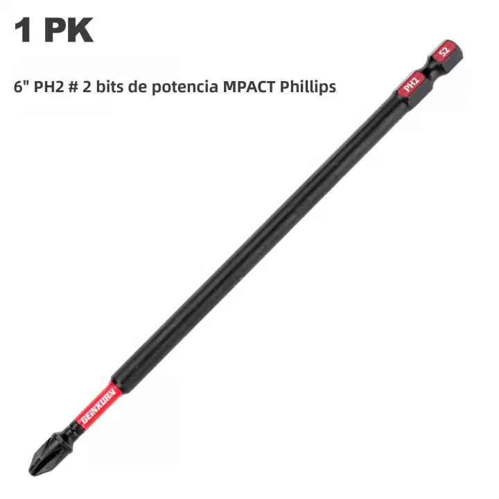 Geinxurn Set De Bits De Destornillador Eléctrico PH2 6 Pulgadas Impacto Fuerte Insert Driver Phillips Herramienta De Reparación Para Electrónica - 1