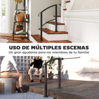 Outsunny Barandilla de Escalera 71 cm Pasamanos para Escalera con Kit de Instalación Ángulo Ajustable para 1-3 Escalones para Exterior Terraza Patio Negro - details 3