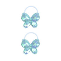 2PCS Cinturones Elásticos Para El Cabello De Niñas Con Escamas De Pez Y Mariposa Accesorios De Princesa Lindos Headwear Para Niños - details 5