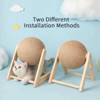 Juguete Para Gatos Rascador De Sisal Y Madera Estable Triangular Durable Juguete De Rascado Para Interior Con Soporte Rotativo - details 5