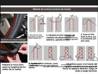 Cubierta De Volante De Cuero DIY Fibras Suaves Universal Con Hilo Y Agujas Accesorios De Interior Para Coche Color Versátil - details 6