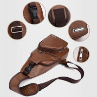 Bolsa De Pecho Multifuncional Para Hombre 1 Pieza Con Agujero Para Auriculares Y USB Cierre De Cremallera Material PU Suave - details 4