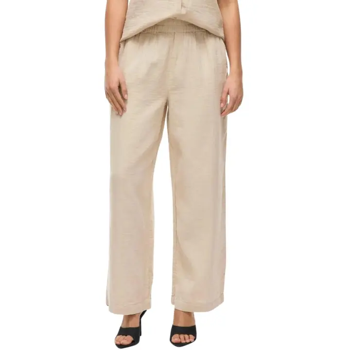 VILANIA HW WIDE PANTS Feather Gray - 1