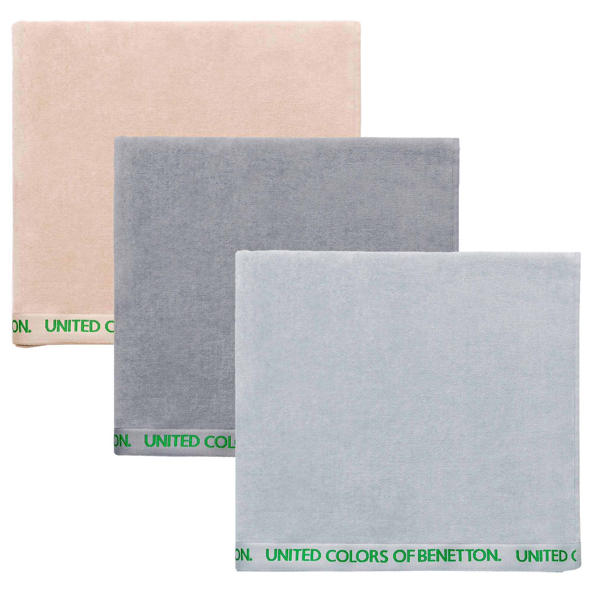 Juego de 3 Toallas de Baño Benetton 90x160cm Algodón Orgánico 450gsm