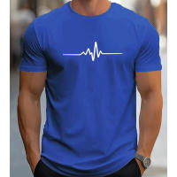 Camiseta De Verano Para Hombres 100% Algodón Estilo Casual Con Estampado Creativo Cuello Redondo Manga Corta Ajustada Top Deportiva - details 7