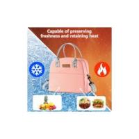 Fiambrera para helbres y Mujeres lonchera para adultos Bolsa de almuertos contenedor de Productos Alimenticios reulizable adecuado para el trabajo Viajes Picnicking Oficina (Pink) - details 0