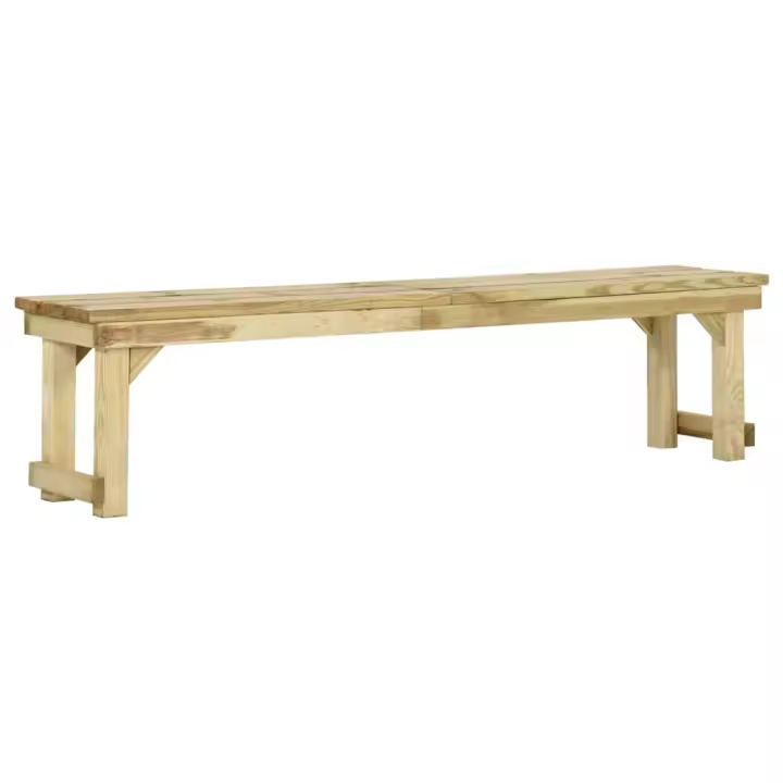vidaXL Banco de jardín de madera de pino impregnada 180 cm - 1