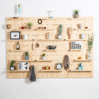Estante de pared de madera maciza, decoración de salón, bricolaje, almacenamiento, 40x60cm - details 8