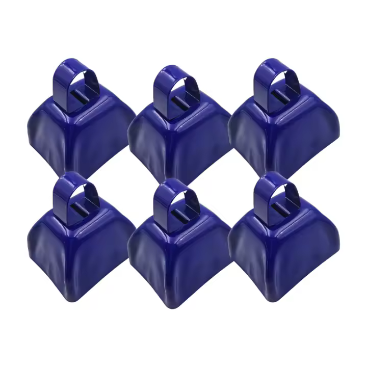 6 Pack Campanas De Vaca De 3 Pulgadas Metal Sonido Para Eventos Deportivos Pequeñas Campanas Para Juegos De Fútbol Aplauso - 1