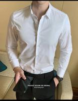 Camisa Blanca Para Hombre Tallas Grandes 7XL 8XL Estilo Formal Solido Primavera Otoño Cuello Redondo Manga Larga Negra Ligero Azul Marina - details 4
