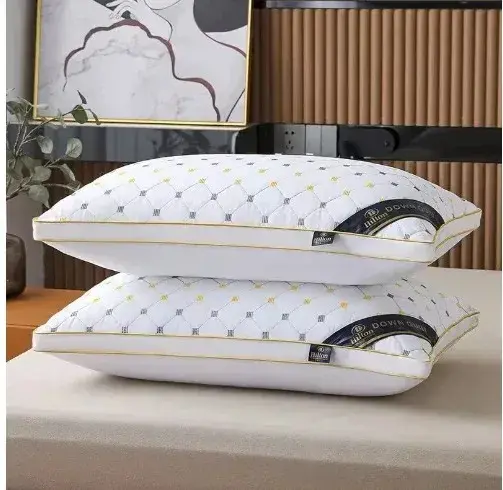 Almohada De Veludo De Pluma De Alta Calidad Rebound Core Para Adultos Uso Doméstico Protección Del Cuello Ayuda Al Sueño Rectangular Poliéster/Celulosa De 100% - 1