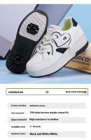 Zapatos De Caminar Con Cordones Y Transpirables Para Niñas 2024 Patinetas Deportivas Retráctiles Para Estudiantes Mujeres En Exteriores Material Superior De Cuero Suela TPR Tamaño True Fit Para Edad 7-13 - details 5