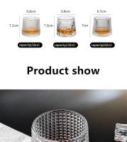Vaso Rotatable De Cristal Para Whiskey Tumbler Old Fashioned Jugo Bebida Café Vino Para Barra Hogar Regalos De Navidad 150ml/5oz Transparente Ecológico - details 5