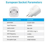 Enchufe Inteligente WiFi Tuya 16A Con Monitor De Energía Y Control Remoto Por App Y Voz Compatible Con Alexa Y Google Home Plataforma Europea - details 5
