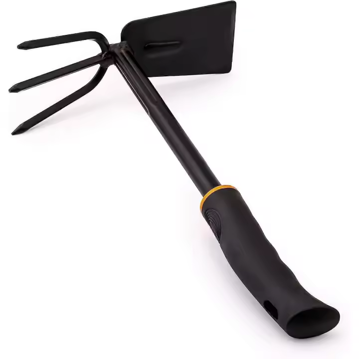 Azada Deluxe de 3 dientes y Pido de hoja Ancha de 7 cm y 32 cm de largo - 1