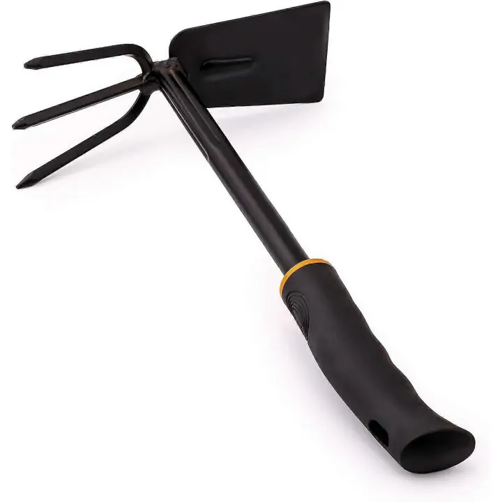 Azada Deluxe de 3 dientes y Pido de hoja Ancha de 7 cm y 32 cm de largo - 1