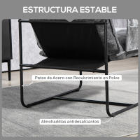 HOMCOM Butaca de Salón Sillón de Salón con Reposabrazos Bolsillos Laterales y Marco de Acero Butaca para Dormitorio Sala de Estar Carga 120 kg Gris - details 5