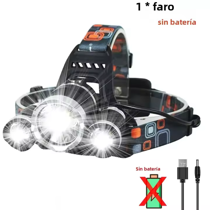 Linterna Frontal LED T6 Super Brillante Recargable Por USB Con Zoom Para Pesca Y Camping Luz Portátil Para Exteriores - 1