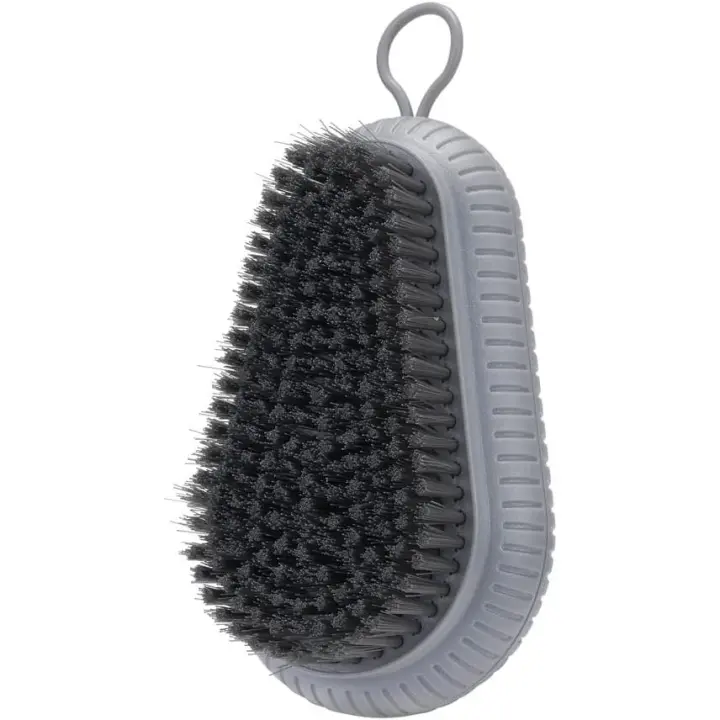 ble cepillo multiusos de plástico fácil de sostener, cepillo de cerdas suaves para lavar ropa, zapatos y baño (gris) - 1
