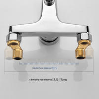 Zinc Alloy Basin Faucets Chrome Wall Mounted Hot Cold Water Dual Spout Mixer Tap For Bathroom Splitter Bath Shower Basin - details 6