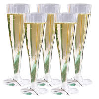 5PCS Creativos Flutes De Champán Plásticos Desechables Con Polvo De Oro Y Pierna Alta Para Bodas Y Fiestas Copas De Vino De Coctel Ecológicas - details 8