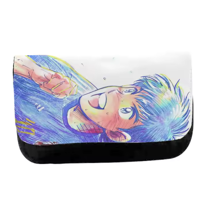 MERCHANDMANIA Estuche Neceser de lona oliver y benji tsubasa capitan equipo japon mundial unisex negro bolsa aseo multiusos - 1