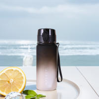 Botella Deportiva De Agua Con Mango 500-1000ml Gradiente Transparente Y Frosted Para Gimnasio Deporte Camping Uso Exterior - details 0