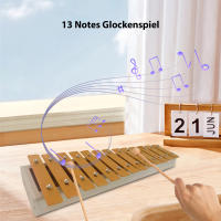 Glockenspiel De 13 Notas Xylofón Clásico Color Madera Con Teclas De Metal Y 2 Martillos Regalo Para Principiantes Y Estudiantes - details 3