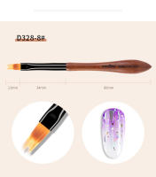 Cepillo De Uñas Con Manija De Sándalo Para Gel UV Efecto De Pincel Gradient Blooming Herramientas De Pintura De Arte De Uñas Con Diseño De Rayas Y Flores - details 13