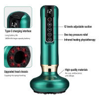 Masajeador De Cintura Eléctrico Con 12 Velocidades Y Copas De Ventosa Para Terapia Anti-Celulitis Y Quemagrasa Guasha De Masaje Corporal - details 3
