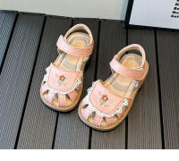 Sandalias De Verano Para Niñas Con Bordado De Flores Y Lazo Calzado Casual De Cuero Suave Para Niños Cierre De Correa Tamaño True Fit - details 11