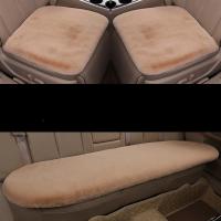 Cojín De Asiento De Coche Invierno De Peluche Corto Individual Sin Espalda Tres Piezas Calor Y Grueso De Peluche De Conejo - details 3