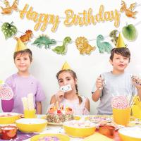 Guirnalda De Feliz Cumpleaños Con Dinosaurios Decoración De Fiesta Infantil Con Globos Roar Dino Y Animales Del Árbol De Safari Tamaño 1er Cumpleaños - details 9