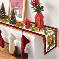 Mantel Runner De Navidad Rojo Y Negro Con Patrón De Copos De Nieve Decoración Para El Hogar 2023 Xmas Mantel Tela De Poliéster 100% - details 7