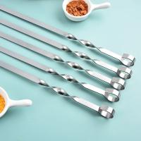 Brochetas De Barbacoa 55cm Con Mango Largo Para Shish Kebab Palas De Asado De Acero Inoxidable Y Palos De Madera Herramienta De Grill Al Aire Libre - details 5