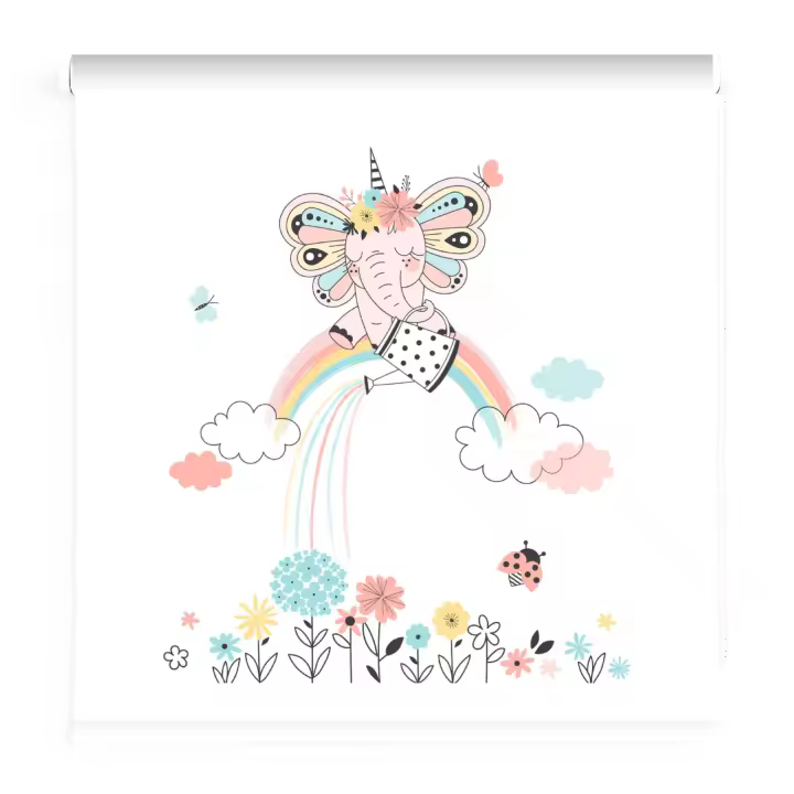 Estores Iroa- Estor Enrollable Infantil Niña - Estor infantil Elefante Unicornio-Tejido Translucido Premium - 1