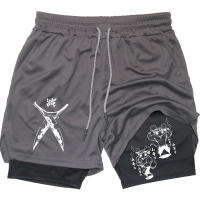 Shorts De Compresión Para Hombre Con Estampado De Anime Demon Slayer Pantalones Cortos Deportivos Para Playa Gimnasio Y Correr Secado Rápido Ropa De Verano - details 3