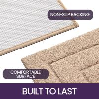 Alfombra de Baño Antideslizante,Alfombra Baño Microfibra,Alfombrilla de baño Lavable a Máquina,Súper Absorbente,Ultra Suave (40 x 60 cm,Beige) - details 3