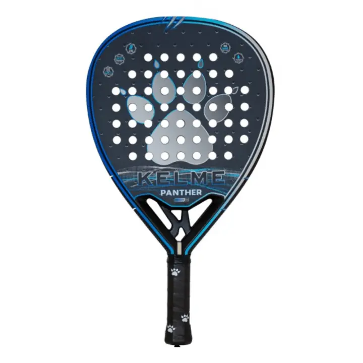 Pala de Pádel Kelme Panther - Equilibrio perfecto entre potencia y control - 3 capas de fibra de vidrio y carbono - Núcleo Black Extra Soft - Versatilidad en el juego - 1