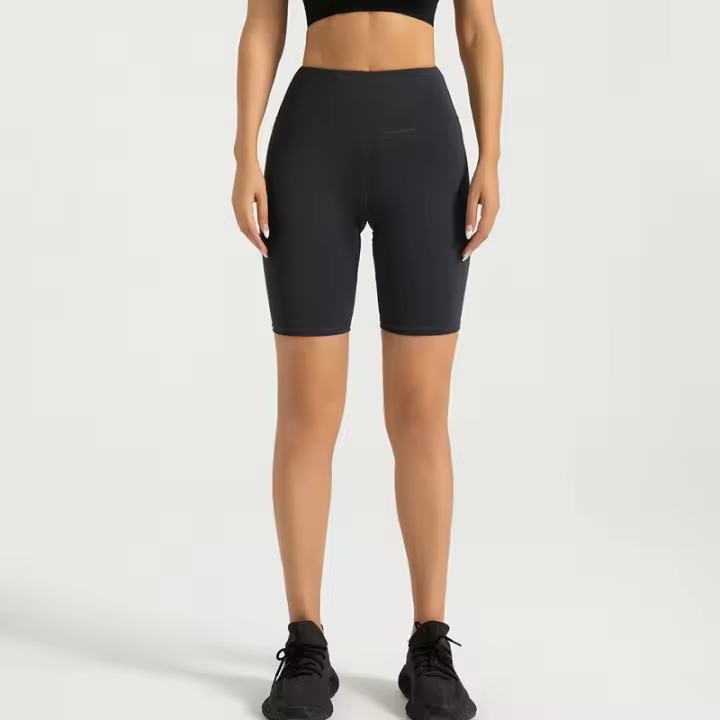 MOV Pantalones cortos deportivos y de fitness, pantalones de cadera color melocotón, leggings elásticos de cintura alta para mujer, yoga para mujer - 1