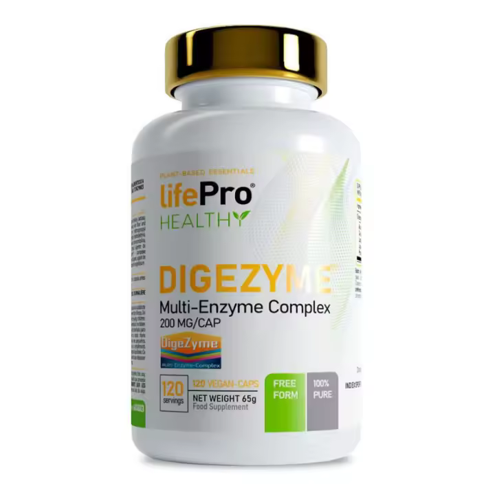 LIFE PRO NUTRITION DIGEZYME 200MG 120 VCAPS - Complejo de Enzimas Digestivas - Mitiga Digestiones Pesadas - 1