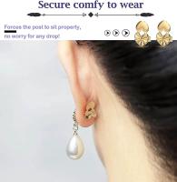 4 pares de elevadores de pendientes, cierres de corazón hipoalergénicos para orejas caídas, ajustables para pendientes pesados. - details 1