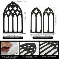 Juego De 3 Espejos Arqueados Para Decoración De Pared Estilo Gótico Decoración De Catedral Espejo Arqueado Autoadhesivo Para Decoración De Pared - details 4