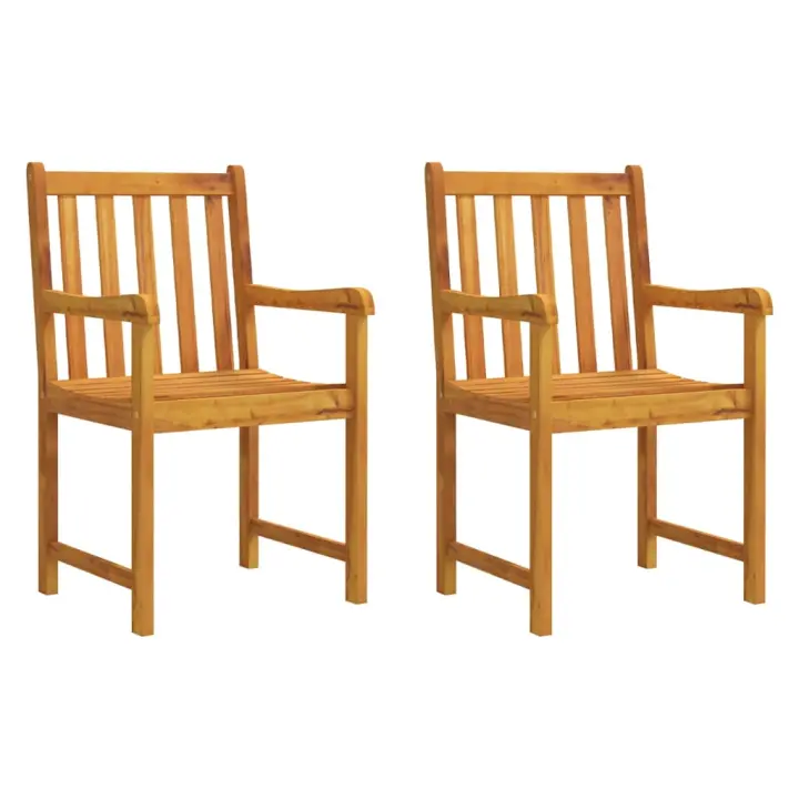vidaXL Sillas de jardín madera maciza de acacia 56x55,5x90 cm Set de 2/4/6/8 - 1